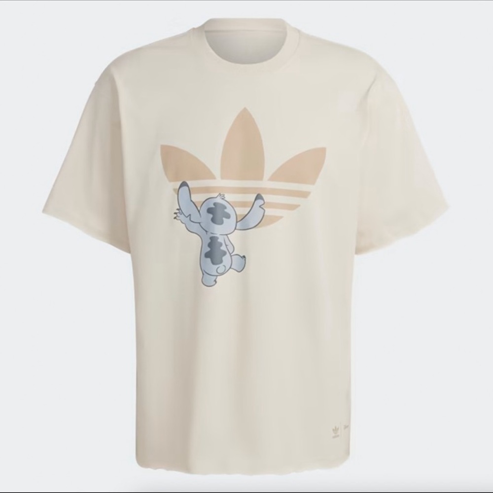 Adidas Cream Lilo Stitch Graphic T-Shirt